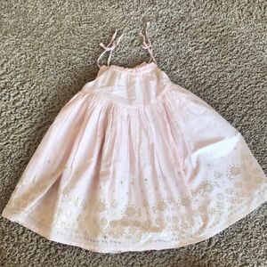 NWOT Catherine Malandrino Pink Summer Dress Gold Print Girls 24 months
